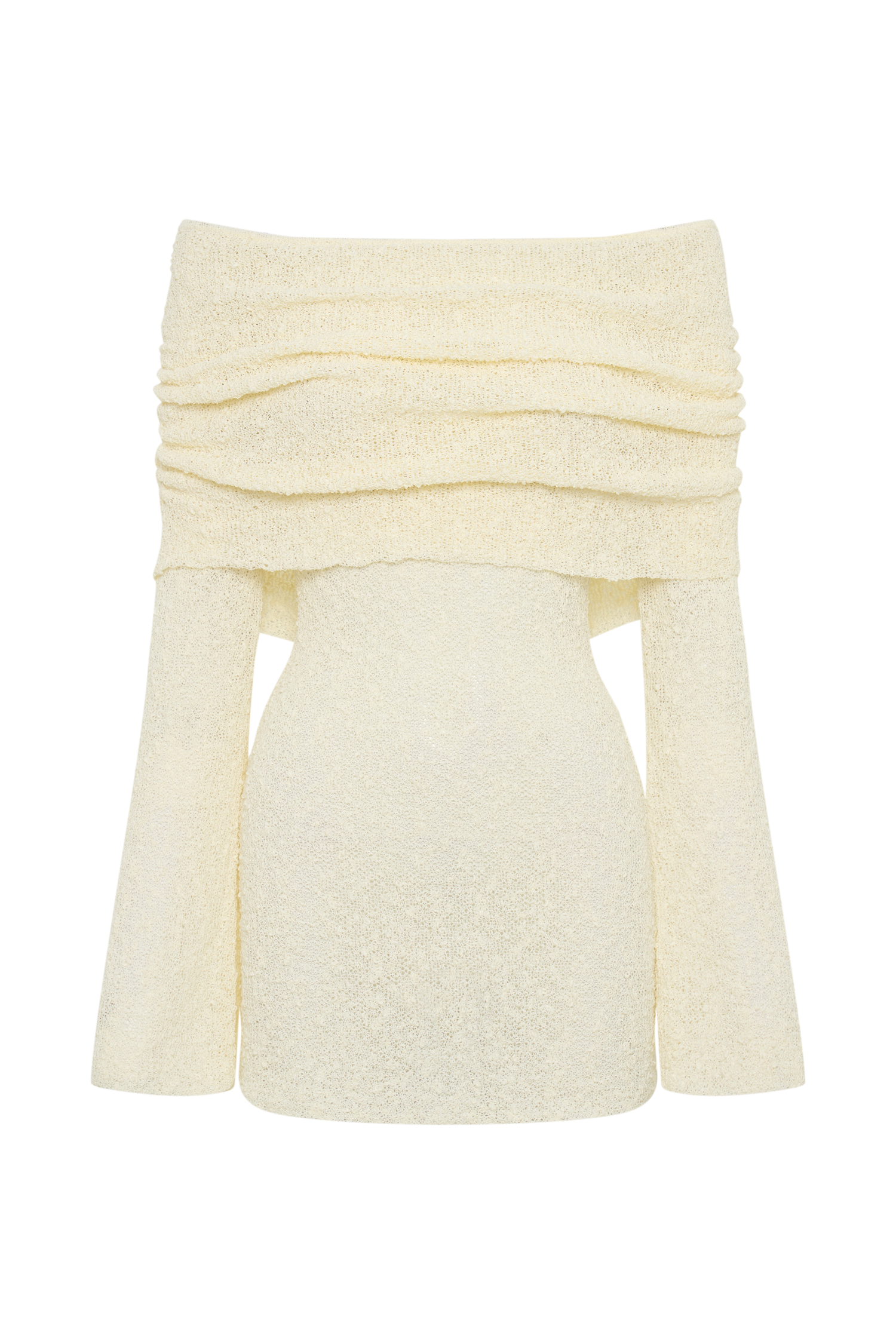 Isla | Women's Off Shoulder Knit Dress Cream