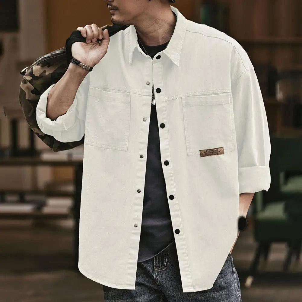 Ezra | Men's Overshirt Sage Green Button Up Long Sleeve