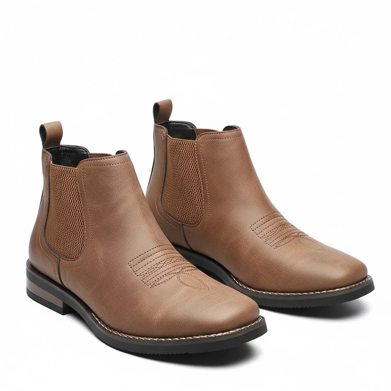 Bram | Men's Suede Chelsea Boot Tan With Elastic Gusset