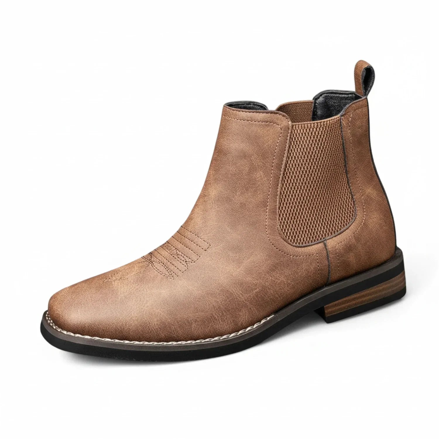 Bram | Men's Suede Chelsea Boot Tan With Elastic Gusset