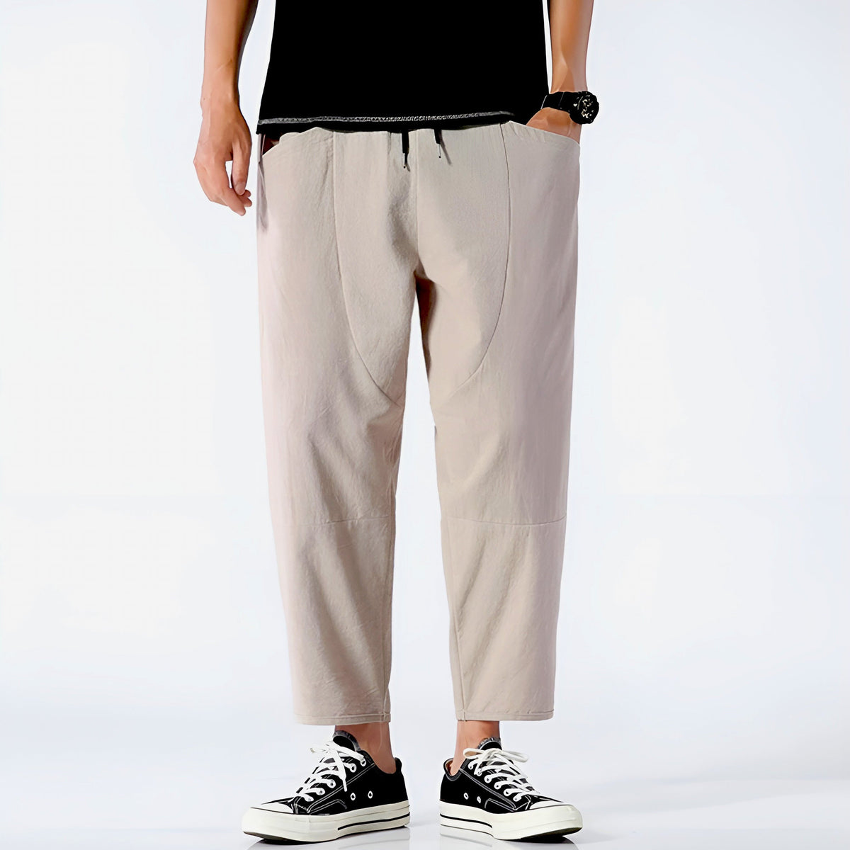 Dama Washington Callum men's relaxed fit linen pants blue - view 6