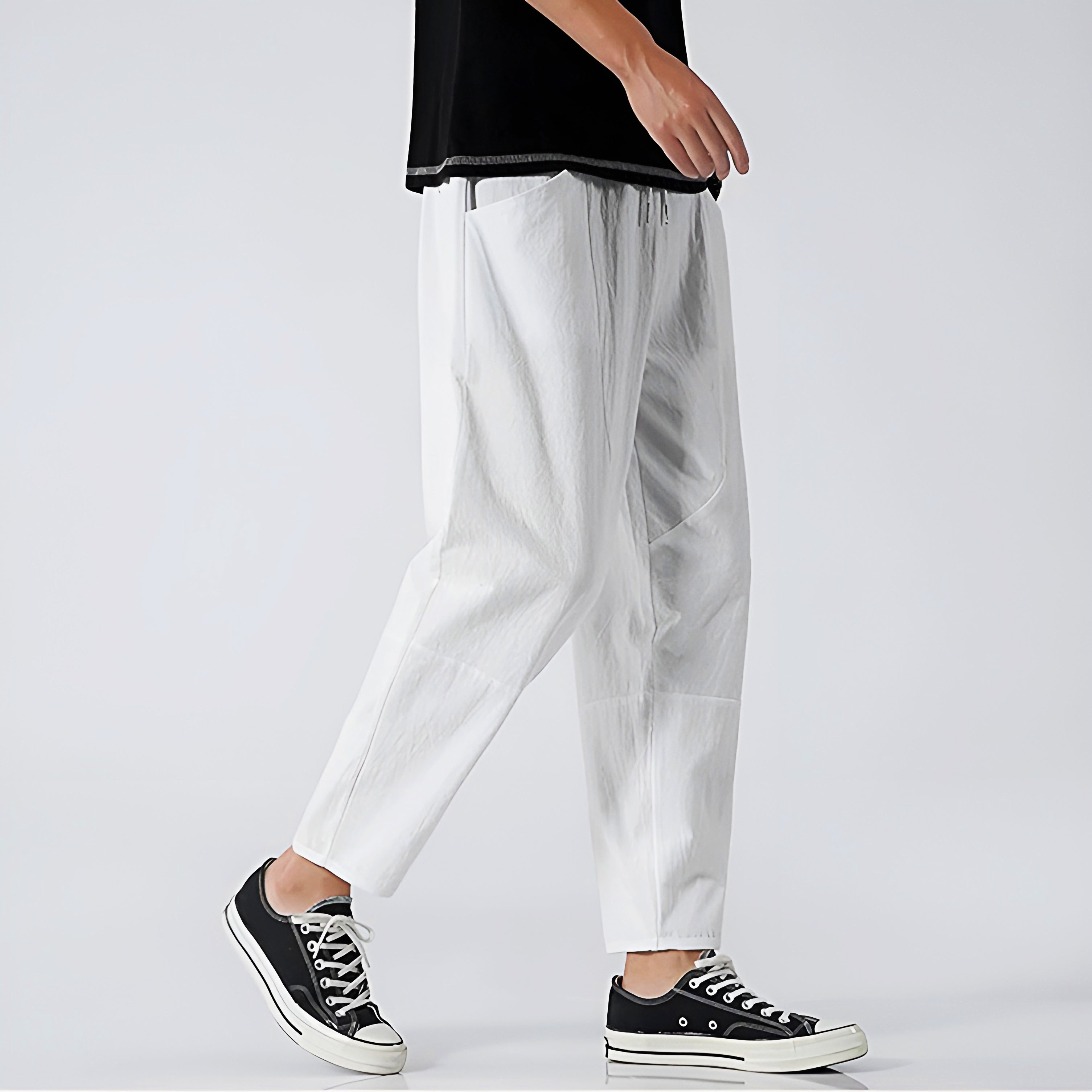Callum | Men's Relaxed Fit Linen Pants Blue