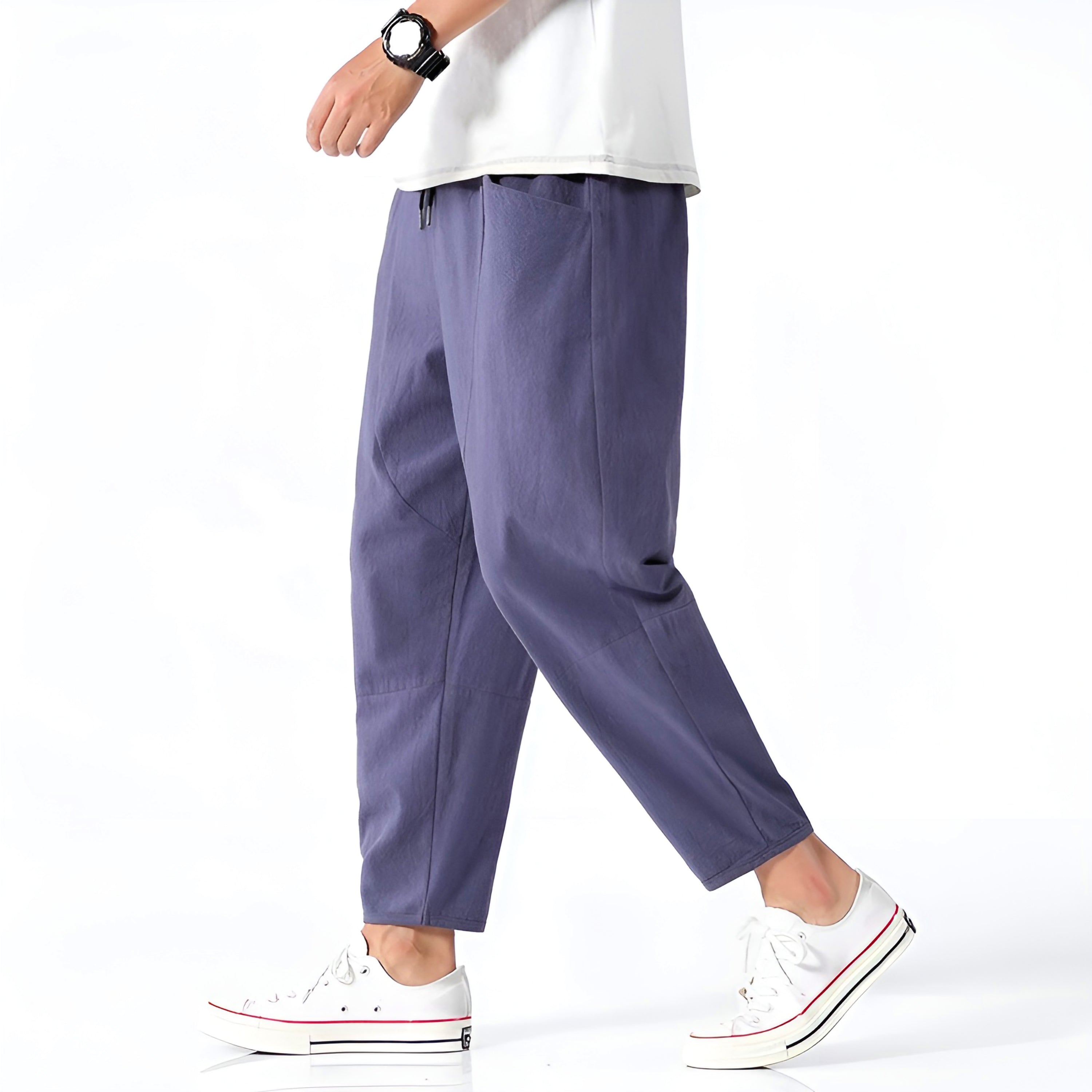 Callum | Men's Relaxed Fit Linen Pants Blue