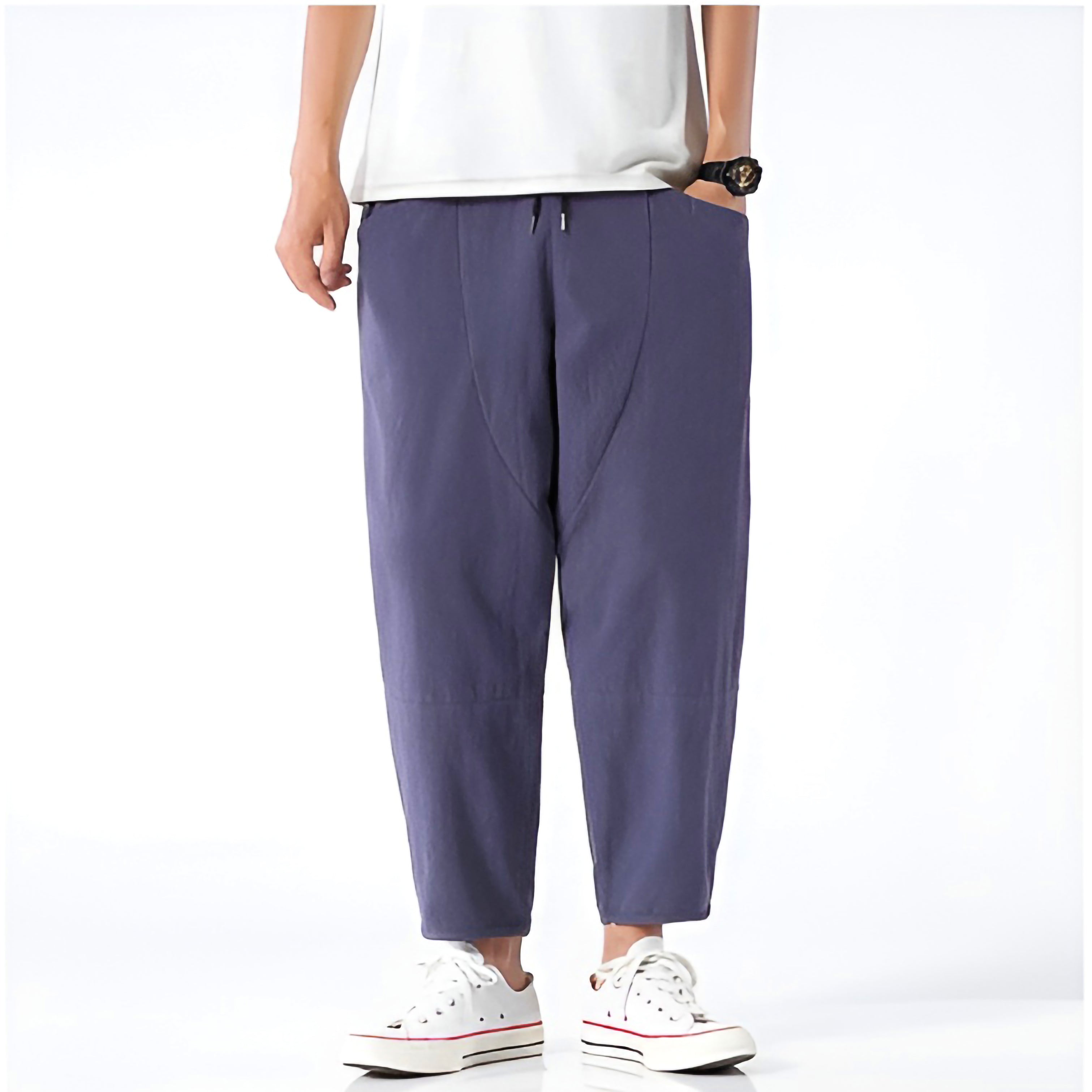 Callum | Men's Relaxed Fit Linen Pants Blue