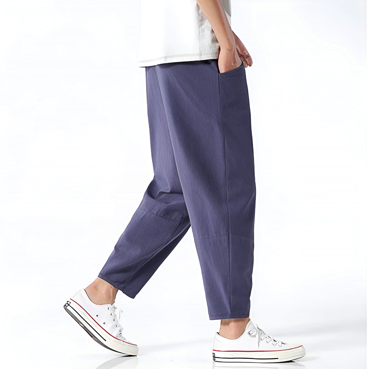 Dama Washington Callum men's relaxed fit linen pants blue - view 7