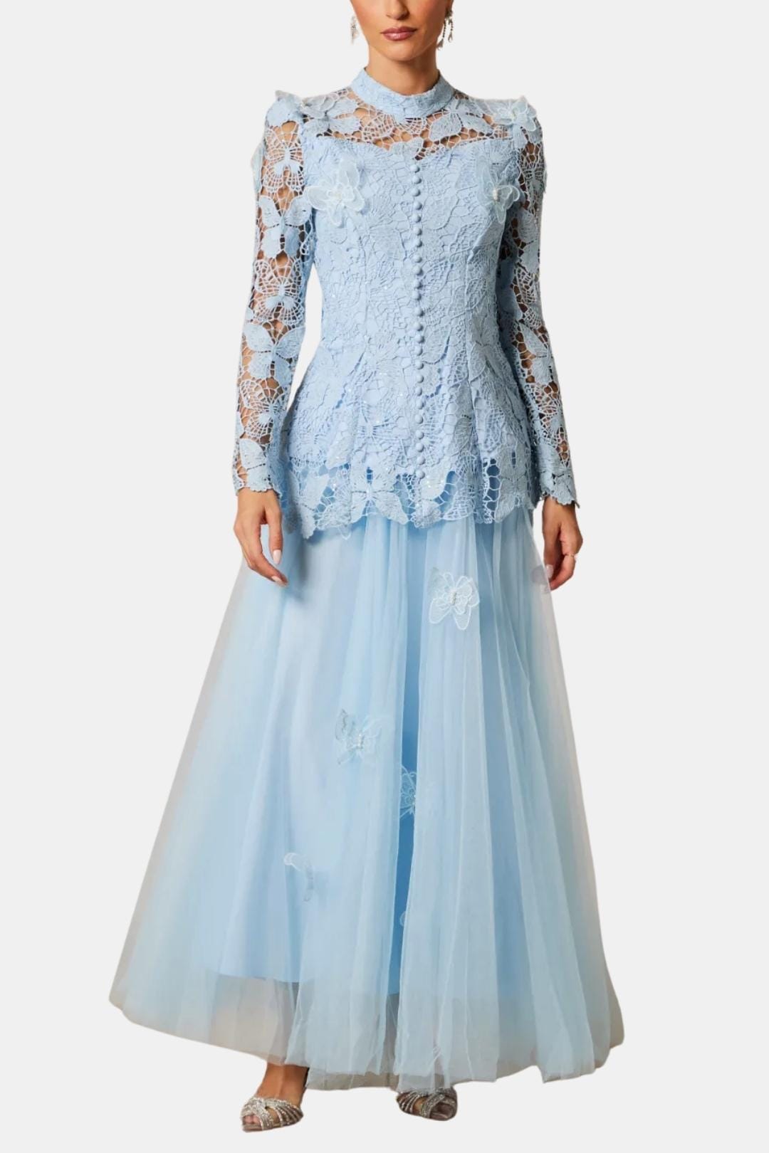 Rue | Women's Long Sleeve Lace Maxi Dress Black