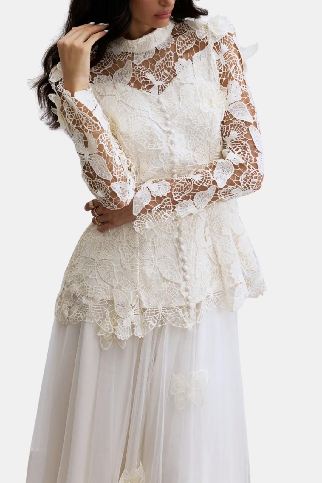Rue | Women's Long Sleeve Lace Maxi Dress Black