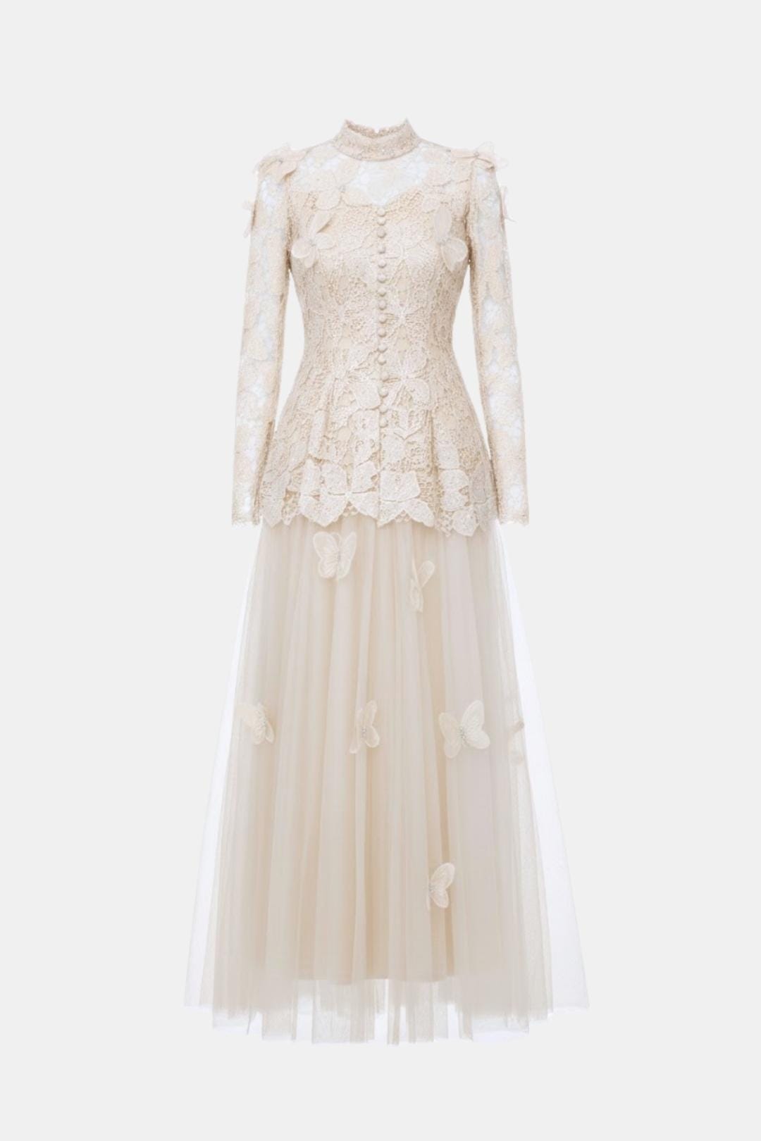 Rue | Women's Long Sleeve Lace Maxi Dress Black