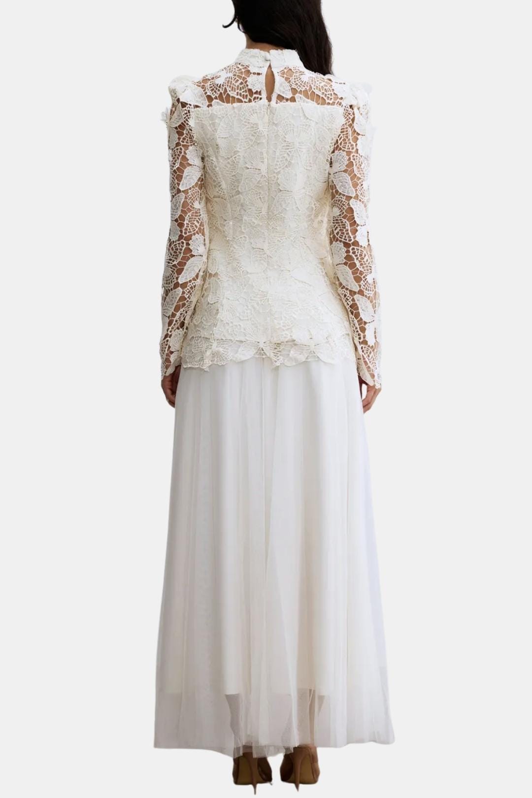 Rue | Women's Long Sleeve Lace Maxi Dress Black