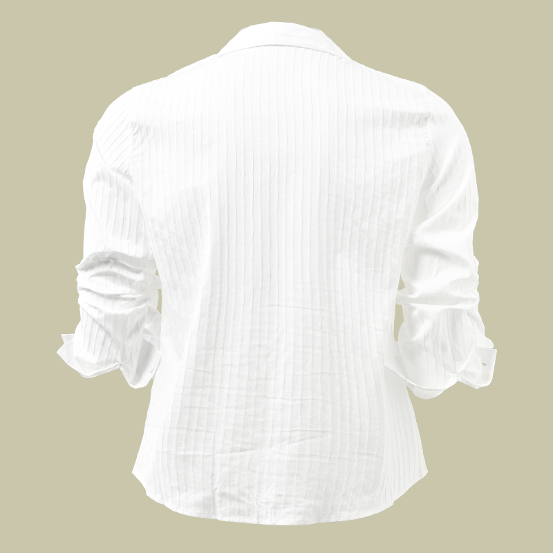Luca | Men's Slim Fit Pinstripe Button Up Shirt White