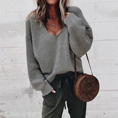 Dama Washington Camilla women's oversized v-neck sweater - front view