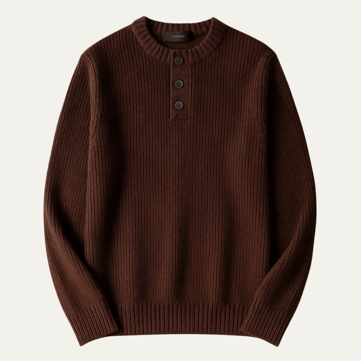 Vera | Men's Knit Sweater Brown Crew Neck