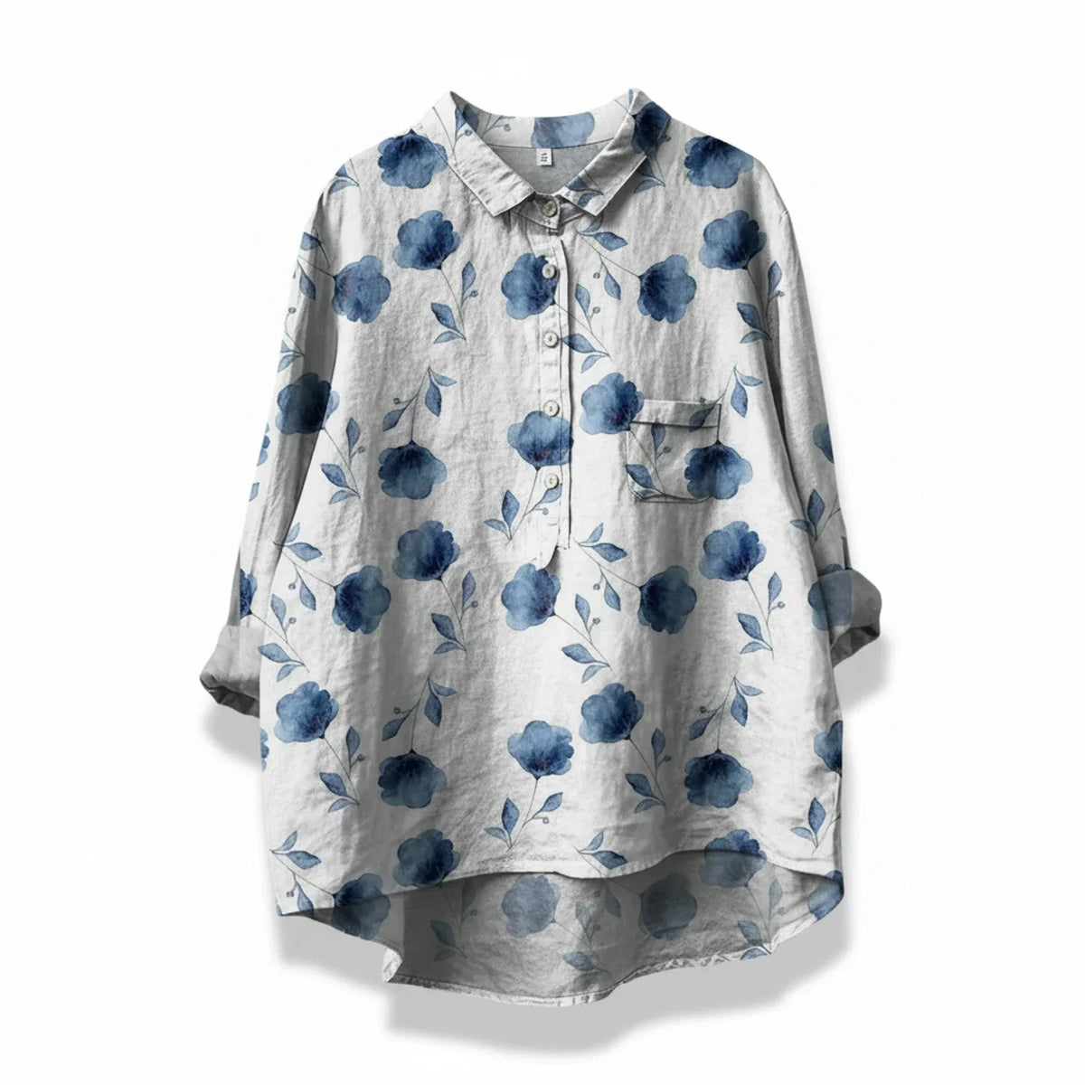 Dama Washington Sage women's floral print button down shirt green - view 3