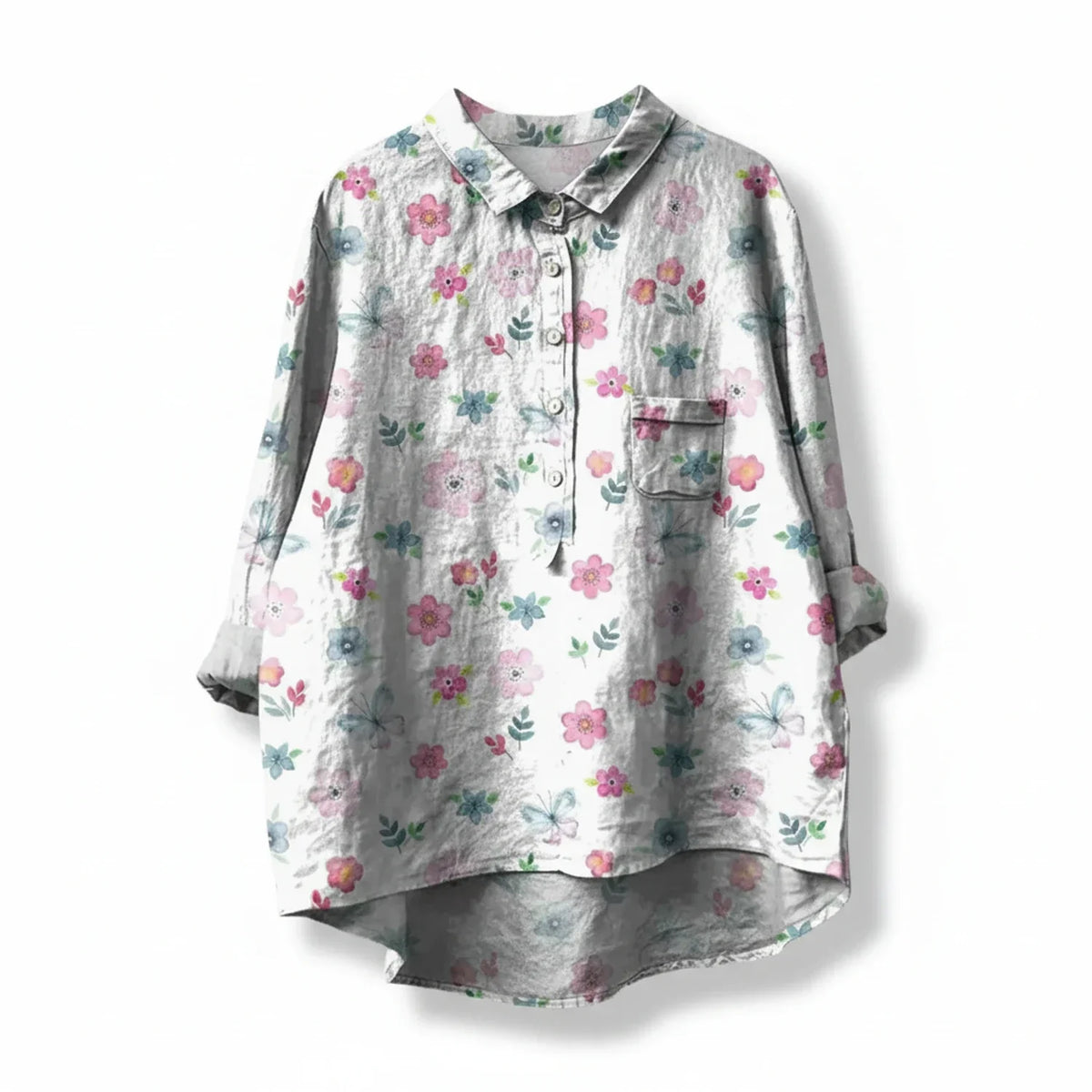 Dama Washington Sage women's floral print button down shirt green - view 5