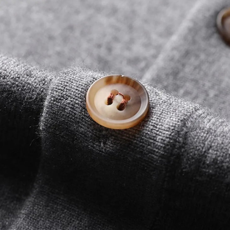 Beau | Men's Button Down Cardigan Sweater Brown Ribbed Knit