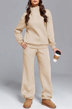 Dama Washington Ada women's sweat set cream oversized quarter zip - view 4