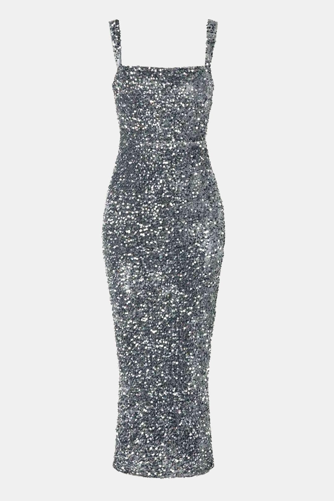 Dama Washington Isla women's sequin maxi dress brown square neck - view 2